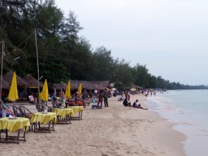 Beach restaurants at Serendipity Beach, Cambodia